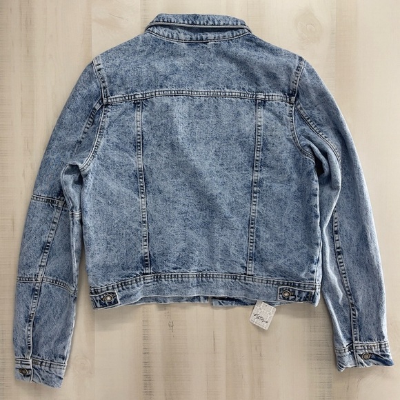 nwt FREE PEOPLE rumors denim boho jean jacket coat soft cotton L - Picture 6 of 9